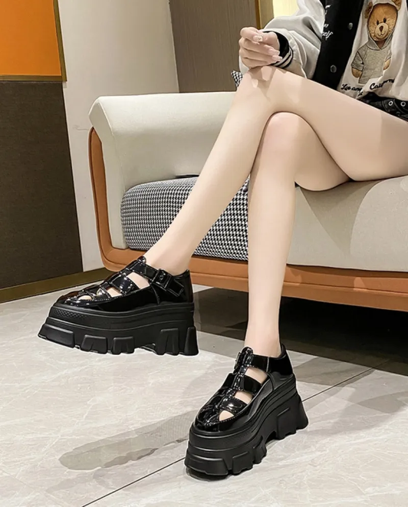 2022 Nuove Donne di Estate Piattaforma Punta Rotonda Sandali Tacco Alto Donna Moda Fibbia Scarpe Casual Sandali Comodi