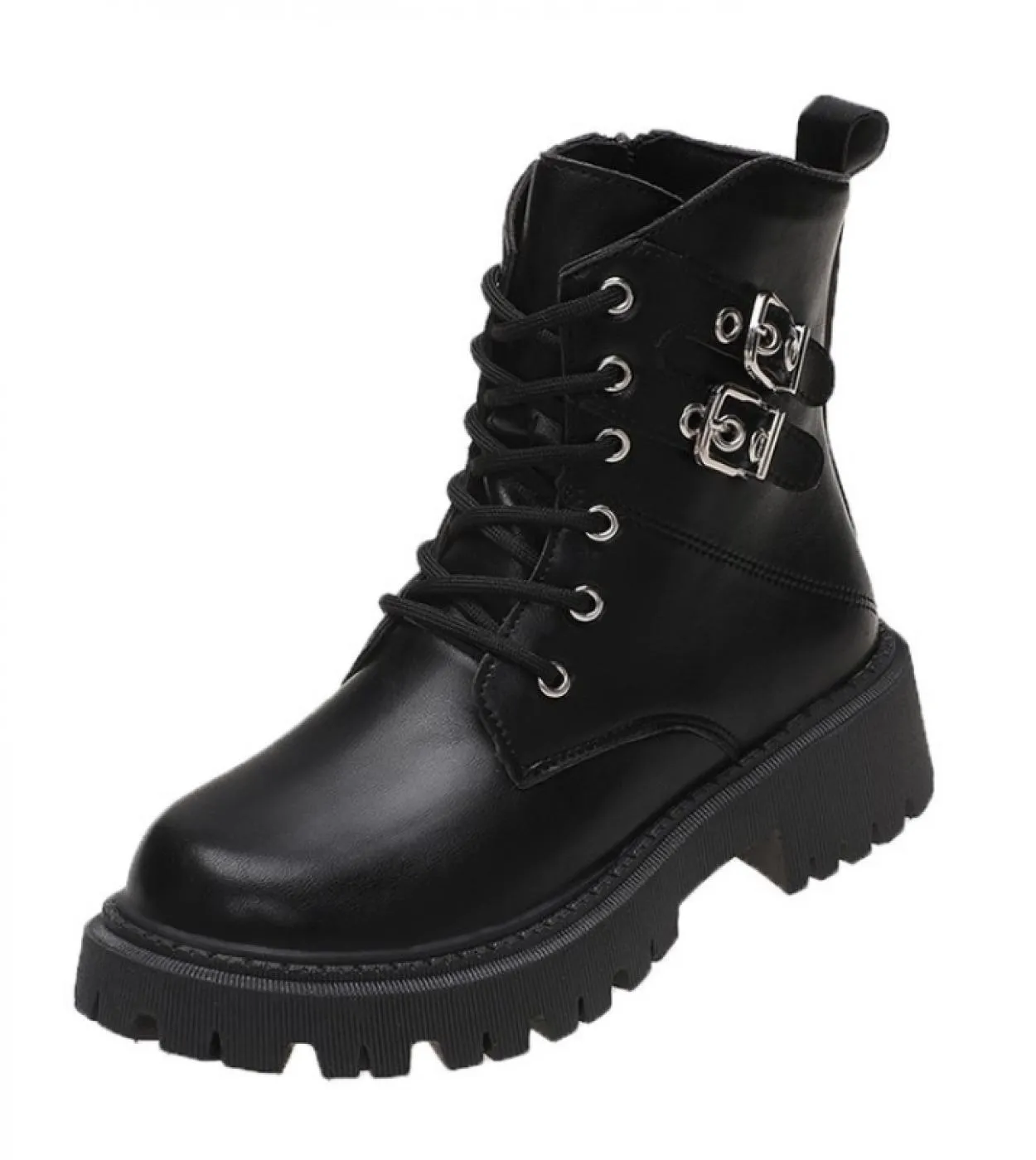 2022 Nuove Donne Stivaletti Autunno Inverno Donna Stile Britannico Laceup Martin Stivali Delle Signore Della Chiusura Lampo Bota