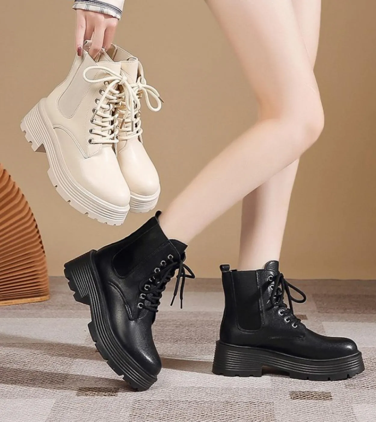 2022 nuovi stivali da donna scarpe stringate per donna stivaletti con cerniera piattaforma scarpe da donna stivali elasticizzati