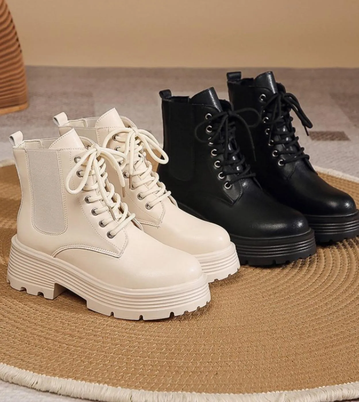 2022 nuovi stivali da donna scarpe stringate per donna stivaletti con cerniera piattaforma scarpe da donna stivali elasticizzati