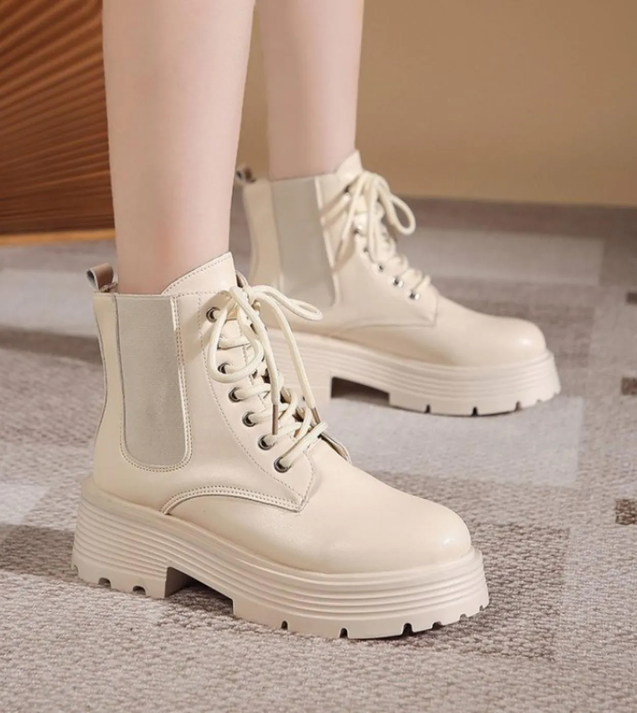 2022 nuovi stivali da donna scarpe stringate per donna stivaletti con cerniera piattaforma scarpe da donna stivali elasticizzati