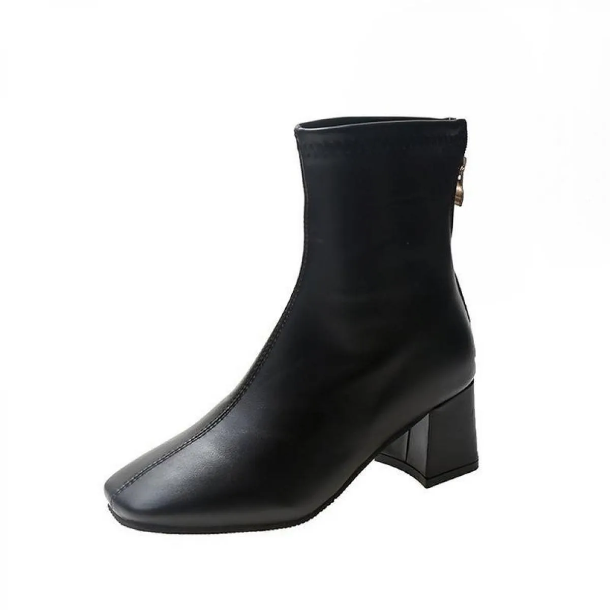 2022 stivali invernali da donna cerniere punta quadrata stivaletti alla caviglia moda pelle morbida primavera autunno scarpe da