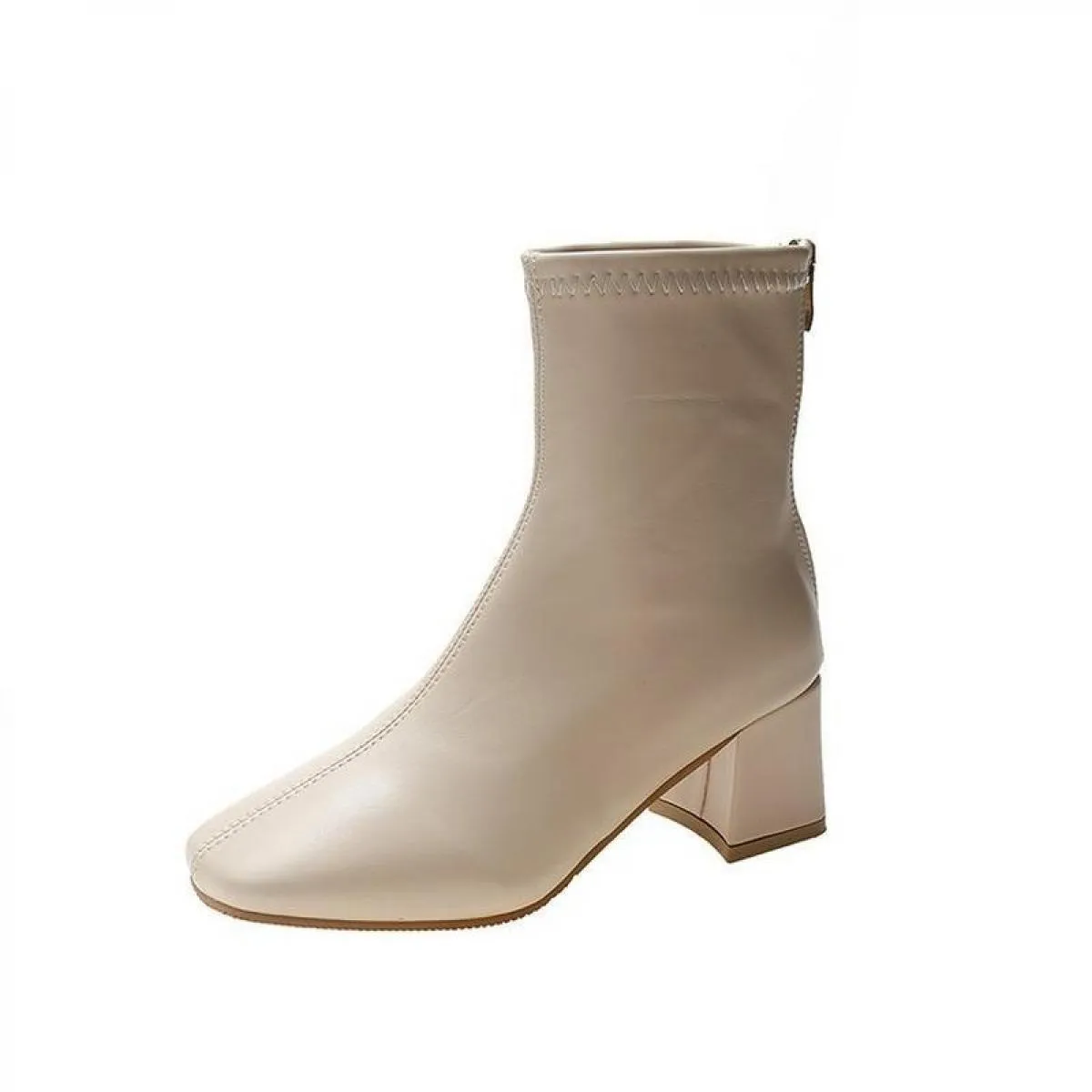 2022 stivali invernali da donna cerniere punta quadrata stivaletti alla caviglia moda pelle morbida primavera autunno scarpe da
