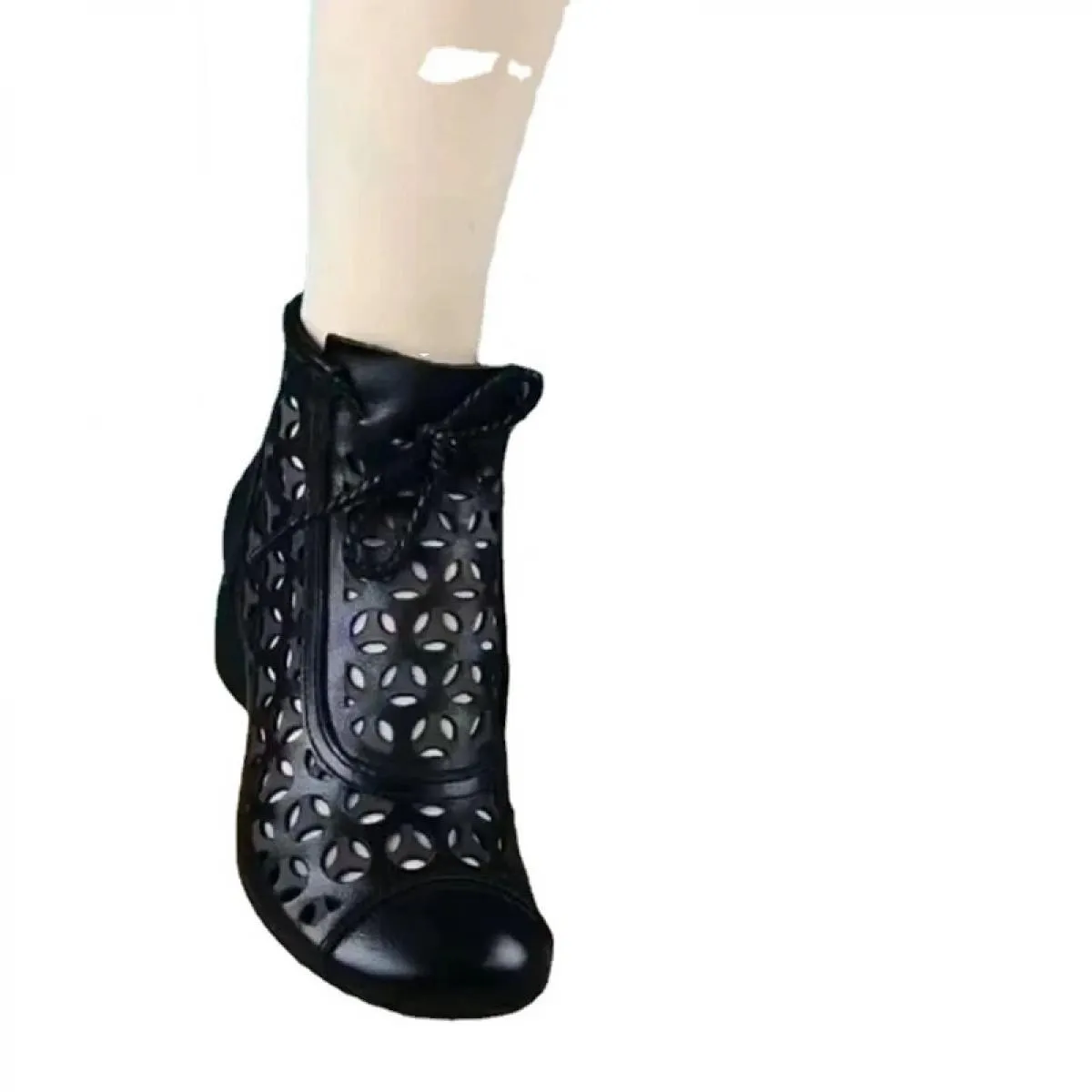 2023 primavera estate moda sandali di garza donna tacchi alti stivaletti estivi in ​​rete scarpe cave femminili traspiranti