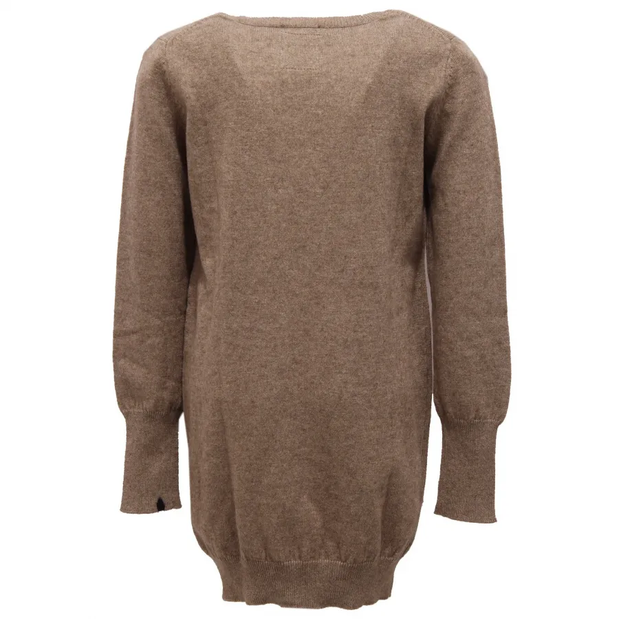 2339Z maxi maglione bimba girl SUN 68 oversize brown mix wool/cashmere sweater
