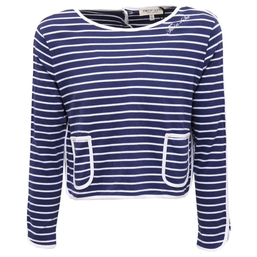 2777X maglia bimba TWIN-SET SIMONA BARBIERI GIRL t-shirt blue