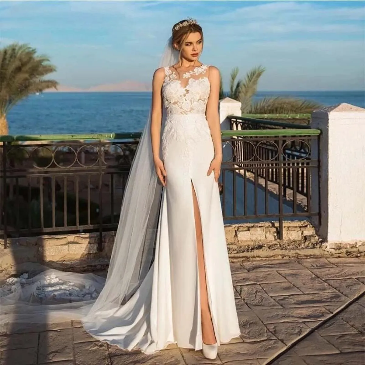 Abito da sposa su misura a sirena per le donne Abiti da donna Robe Bride 2023 Richiesta adatta Wedding Brides Party Evening Wo