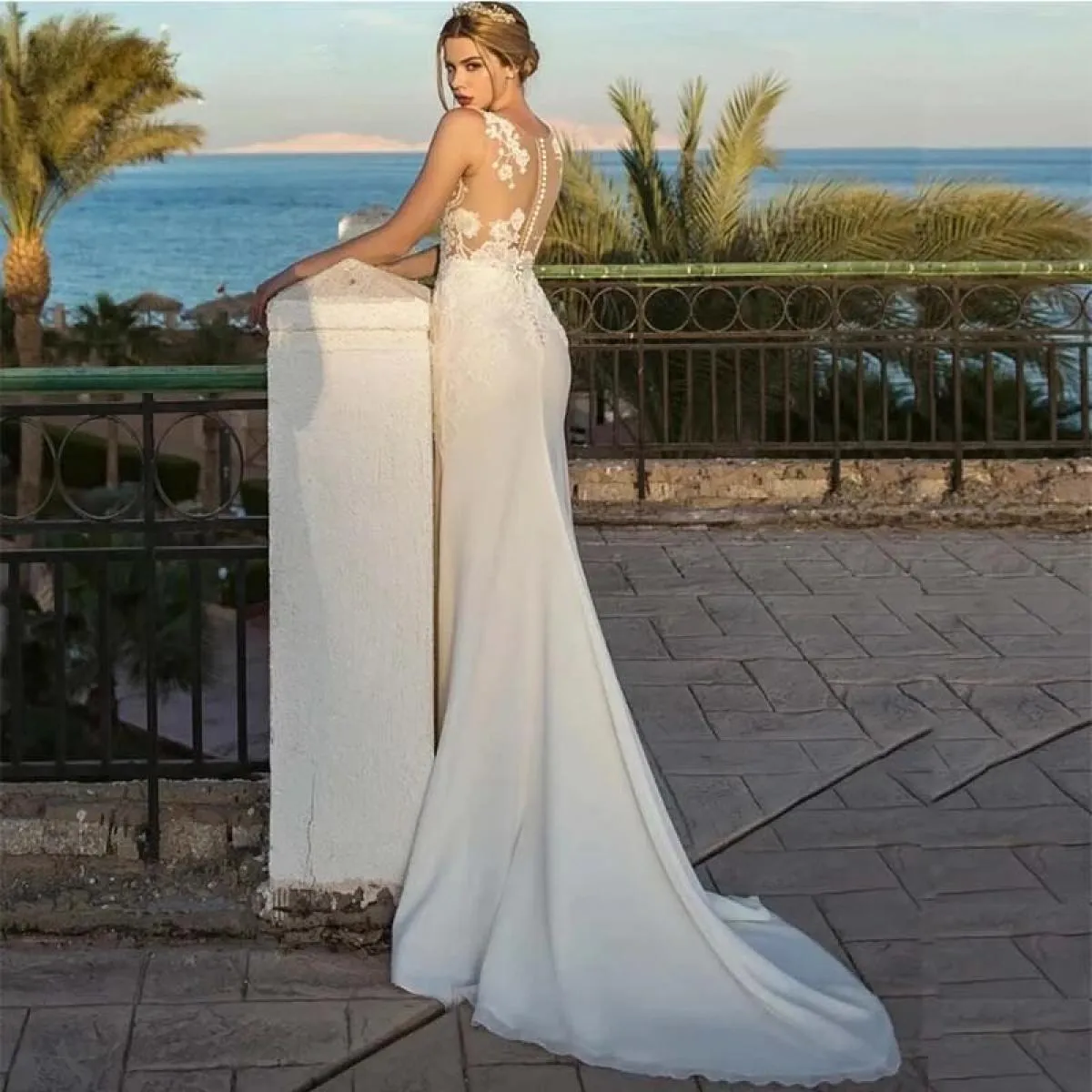 Abito da sposa su misura a sirena per le donne Abiti da donna Robe Bride 2023 Richiesta adatta Wedding Brides Party Evening Wo
