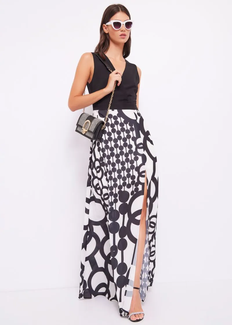 Abito in georgette con stampa
