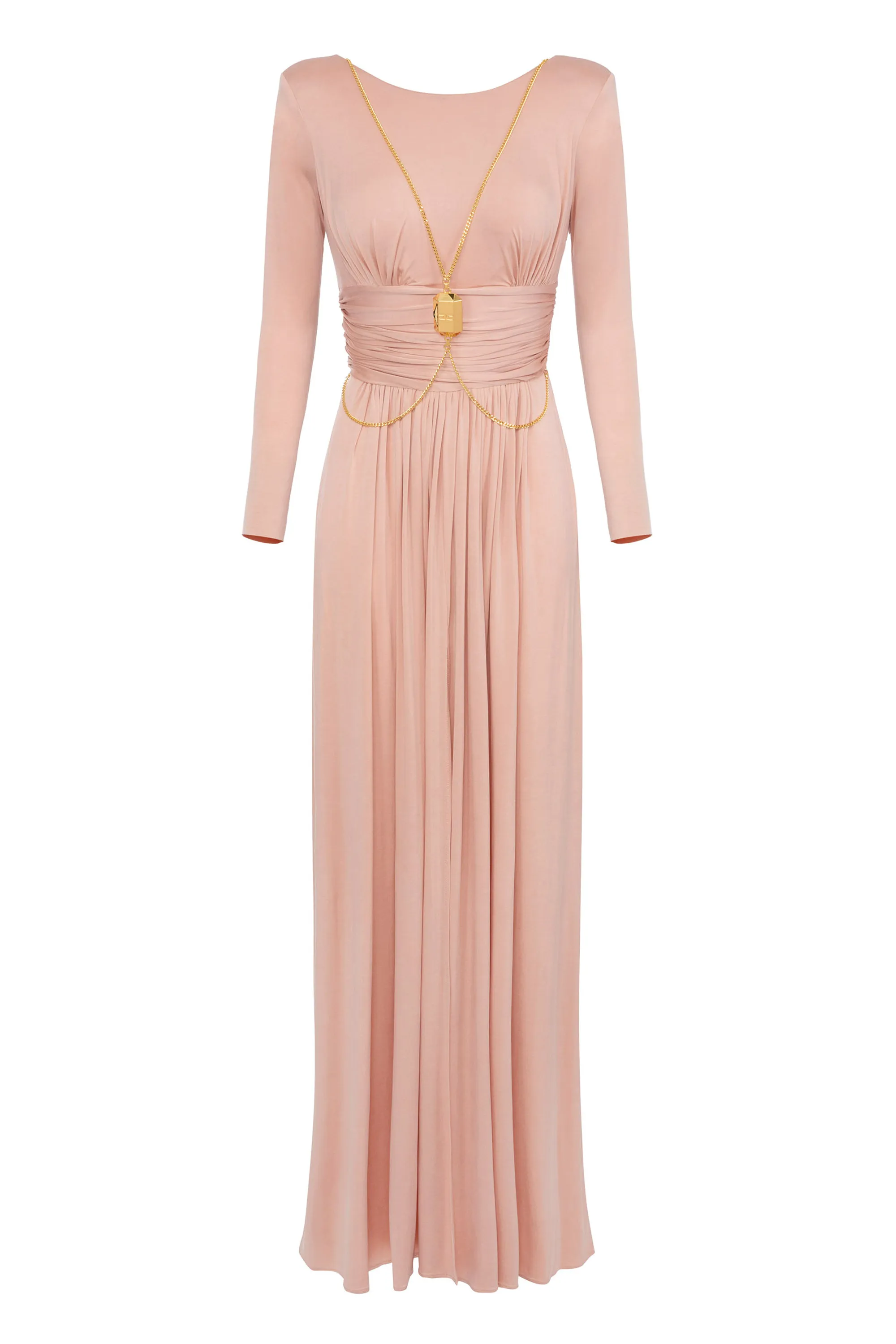 Abito red carpet in jersey con accessorio
