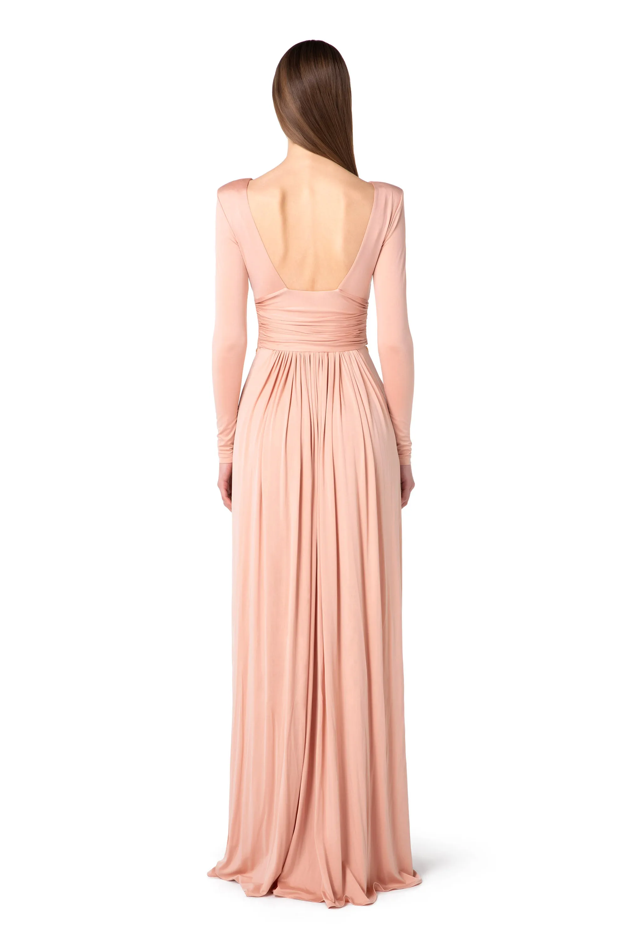 Abito red carpet in jersey con accessorio