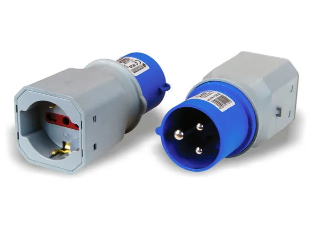 ADATTATORE 2POLI T 16A INDUSTRIALE CIVILE A 1 PRESA UNEL