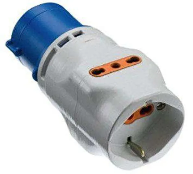 ADATTATORE 2POLI T 16A INDUSTRIALE CIVILE A 1 PRESA UNEL