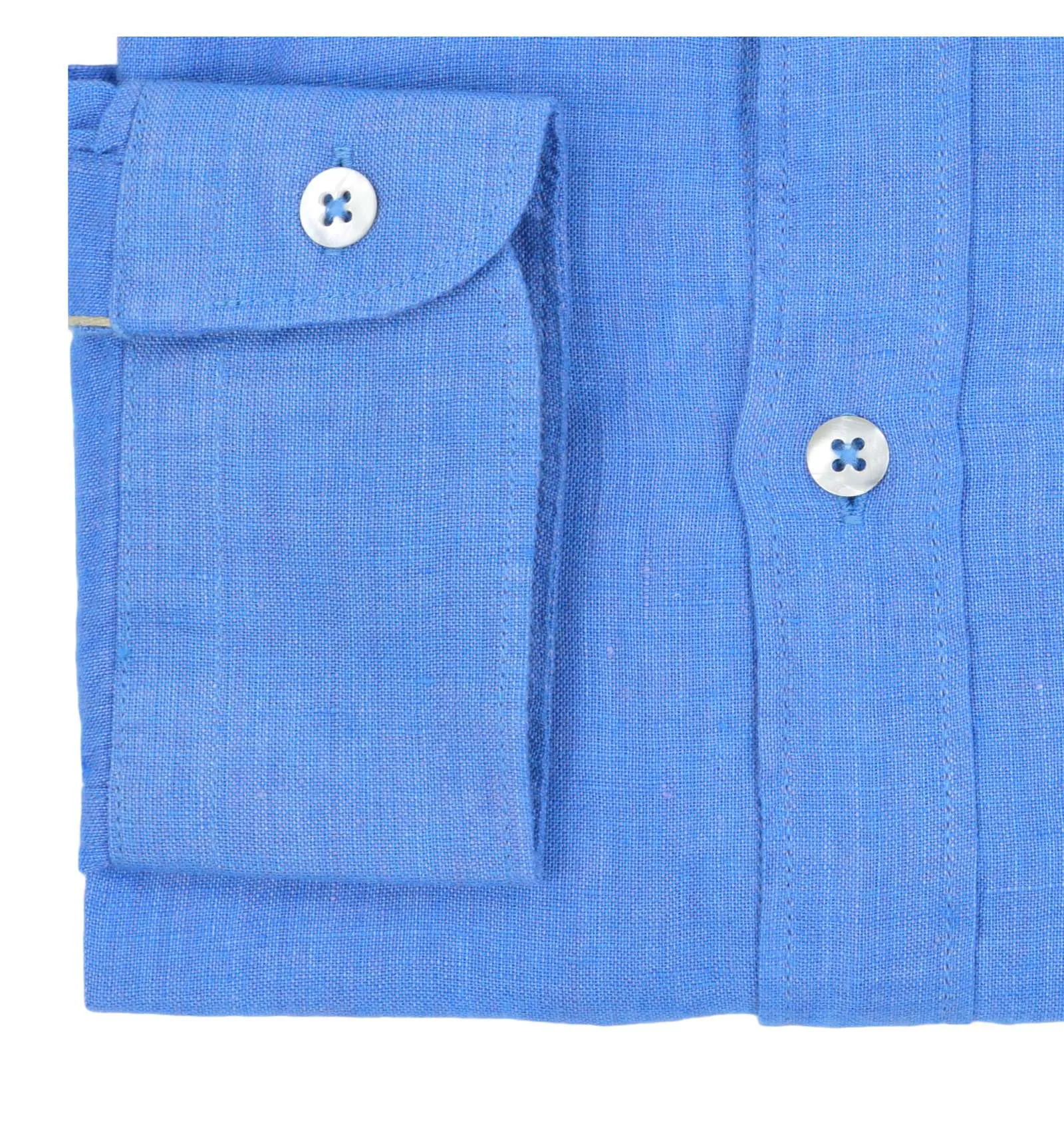 ALLEY DOCKS 963 uomo camicia blu 100% lino AU23S02CA MONACO BLUE