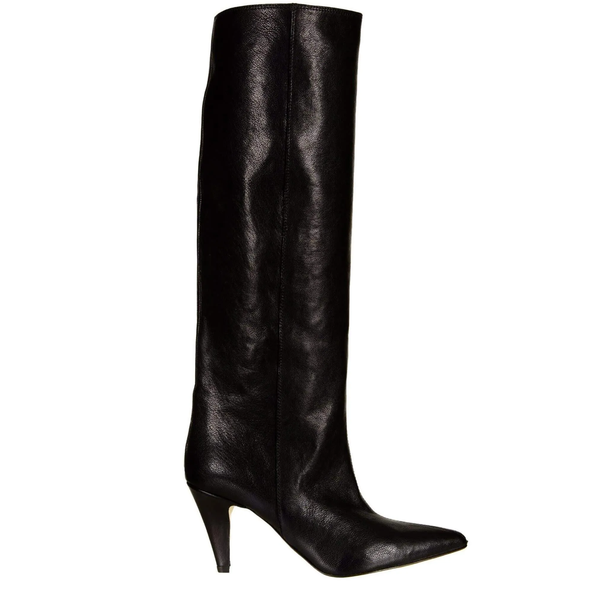 AME Scarpe Alison Stivale Alto Donna, Pelle, Punta, Nero
