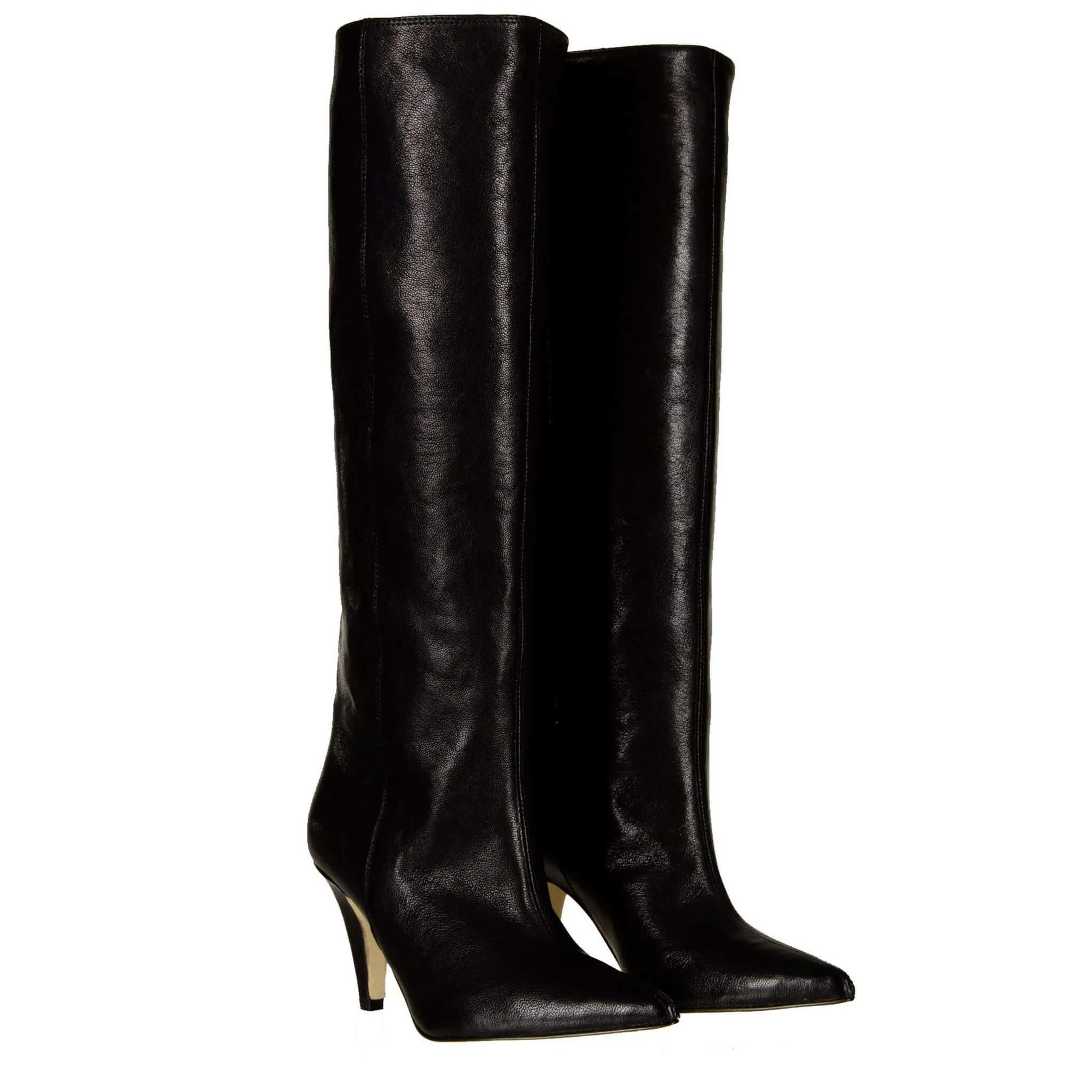 AME Scarpe Alison Stivale Alto Donna, Pelle, Punta, Nero