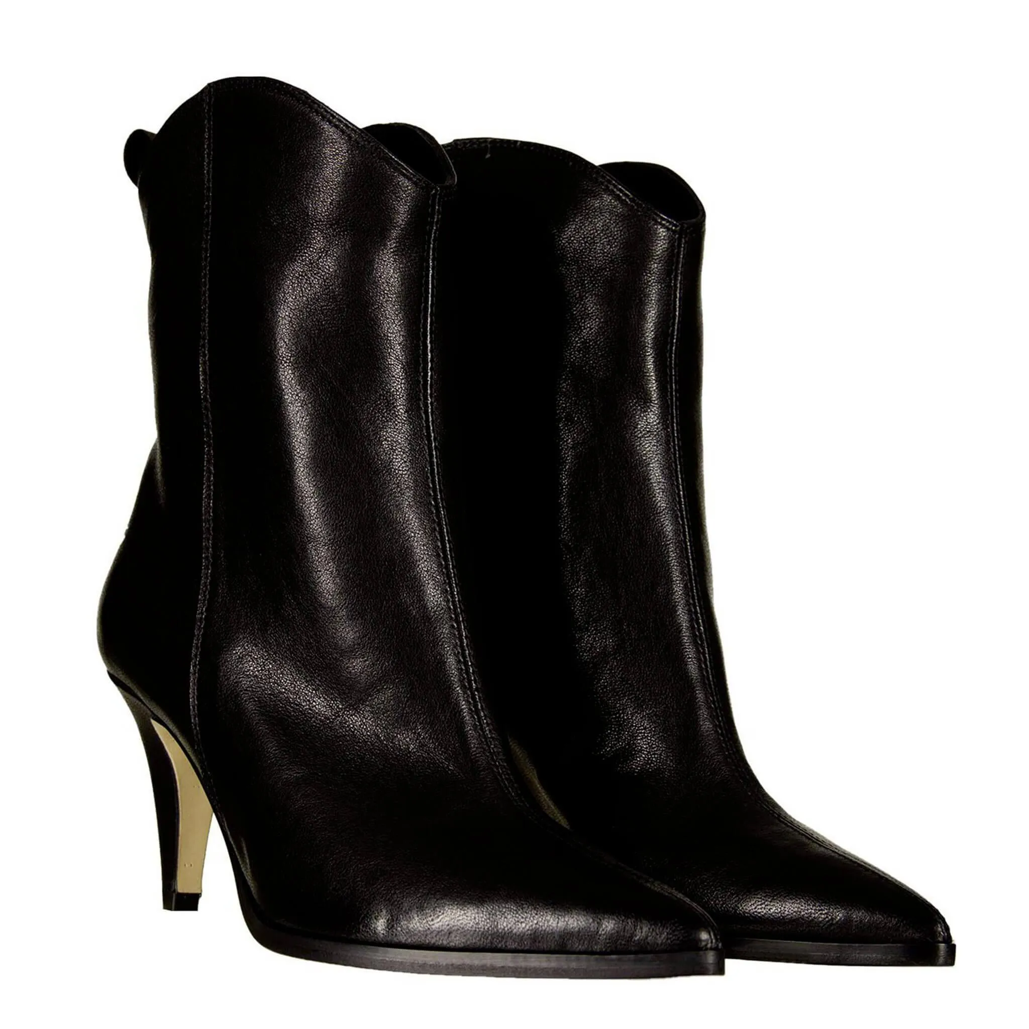 AME Scarpe Caterina, Stivale Donna, Tacco, Pelle, Nero