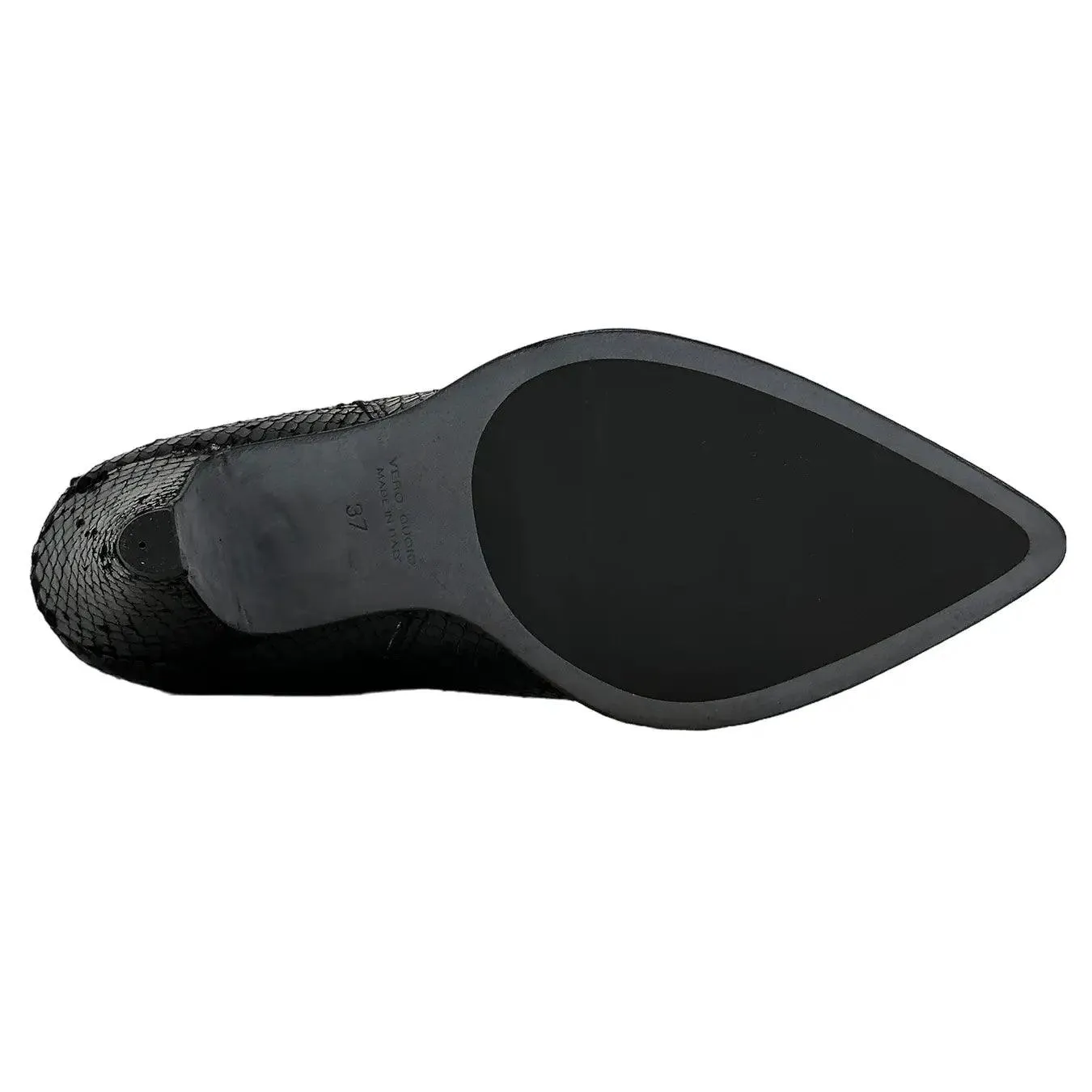 AME Scarpe Giada Stivale Alto Donna, Pelle Effetto Serpente, Tacco, Nero