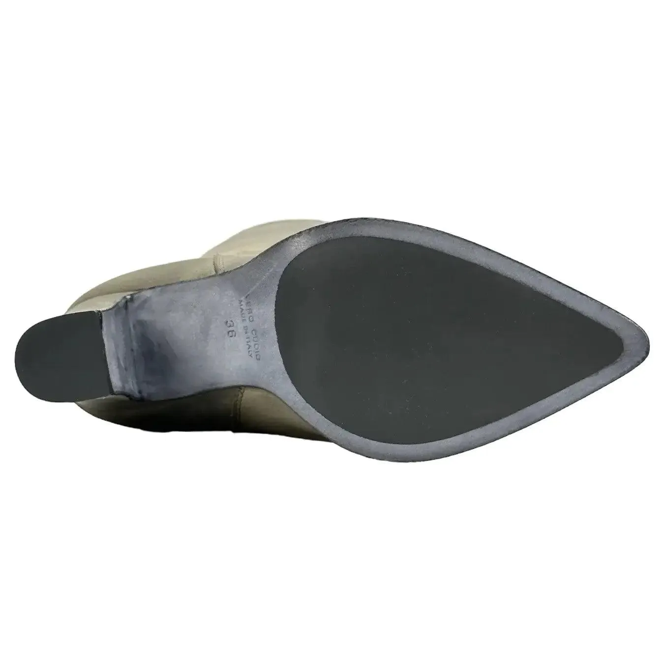 AME Scarpe Greta Stivale Alto Donna, Pelle Pieno Fiore, Tacco, Grigio