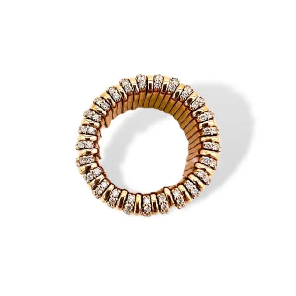 Anello elastico oro rosa e diamanti art. AN-EL-04