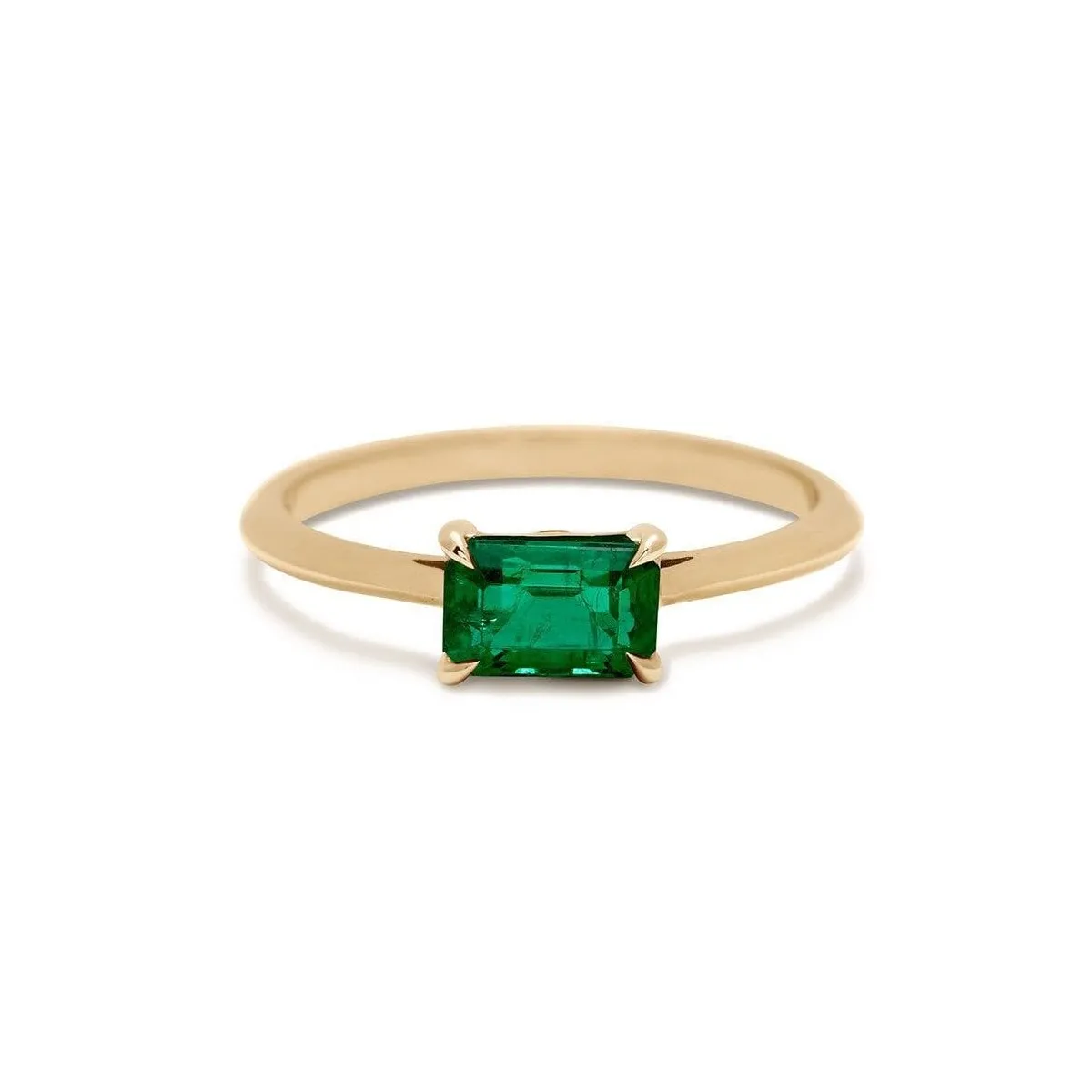 Anello Smeraldo 1.20 carati in oro giallo 18k
