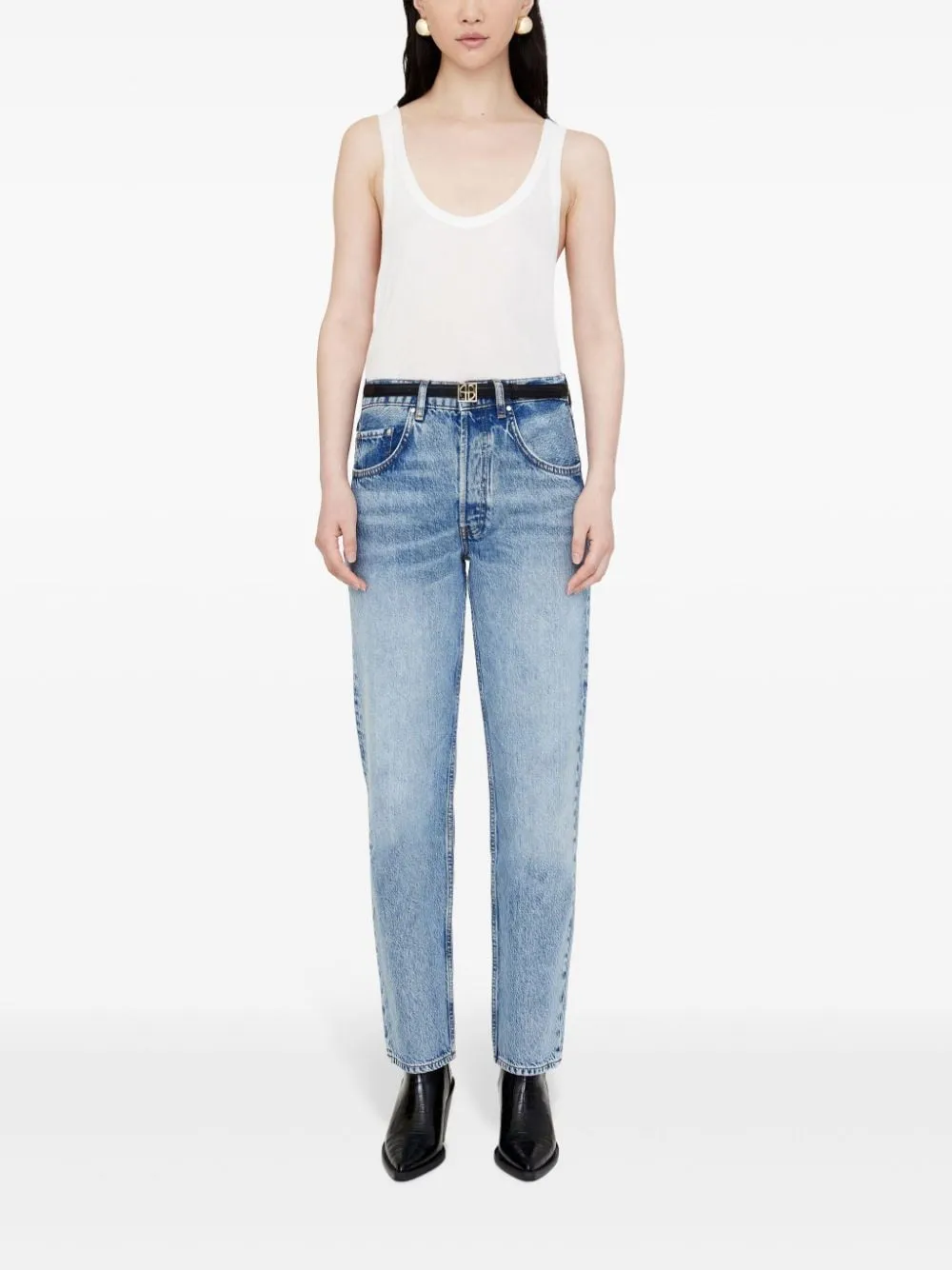 Anine Bing Jeans Blu Donna Gamba Affusolata