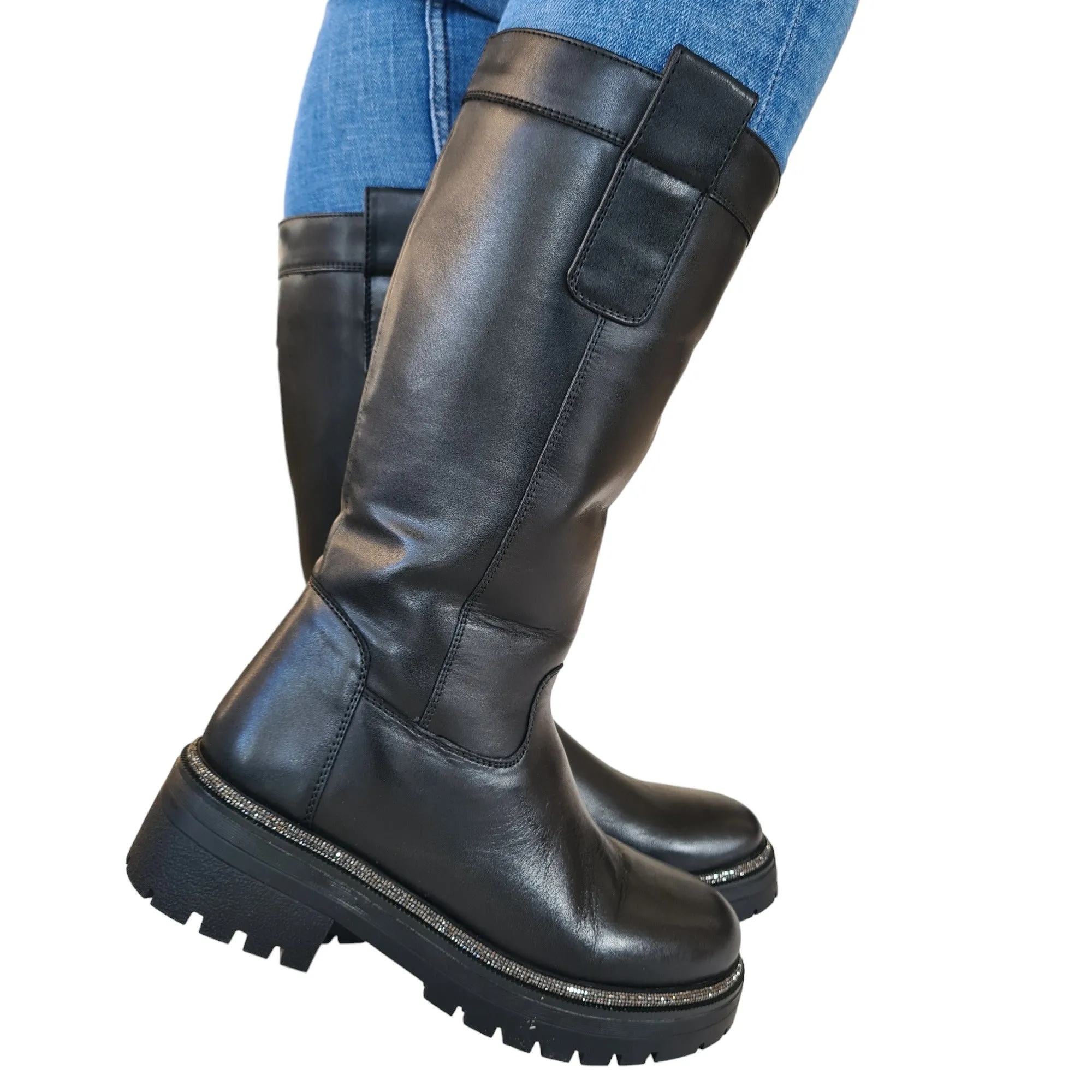 Apepazza Stivaletto Anfibio Donna Nero  Rif.711