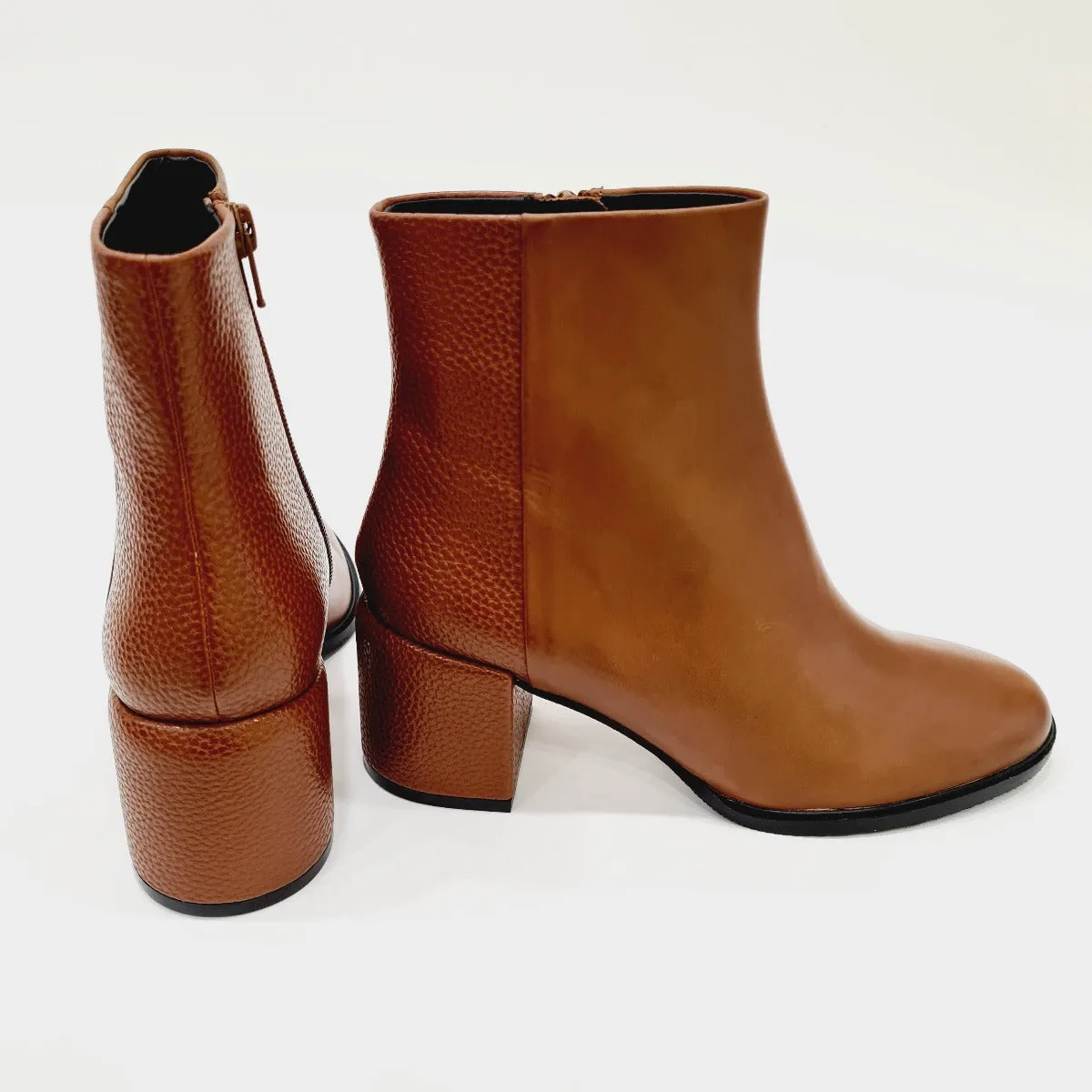 Apepazza Stivaletto tacco 6,5 cm pelle Cognac rif.639