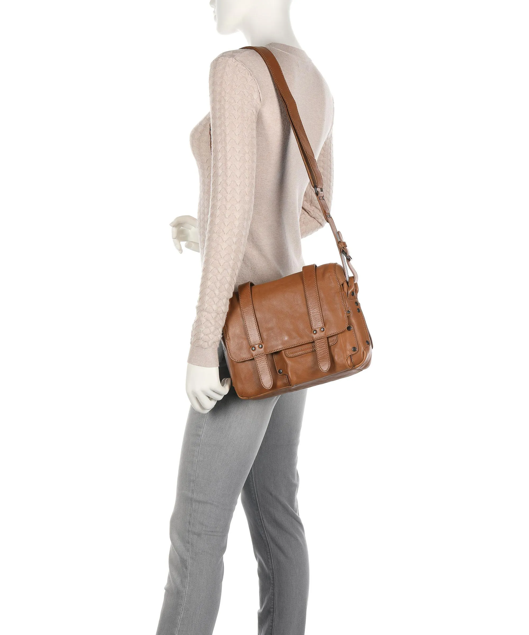  Aunts & Uncles Grandma's Luxury Club Miss Apple Pie Borsa a tracolla pelle di vacchetta grana cognac  