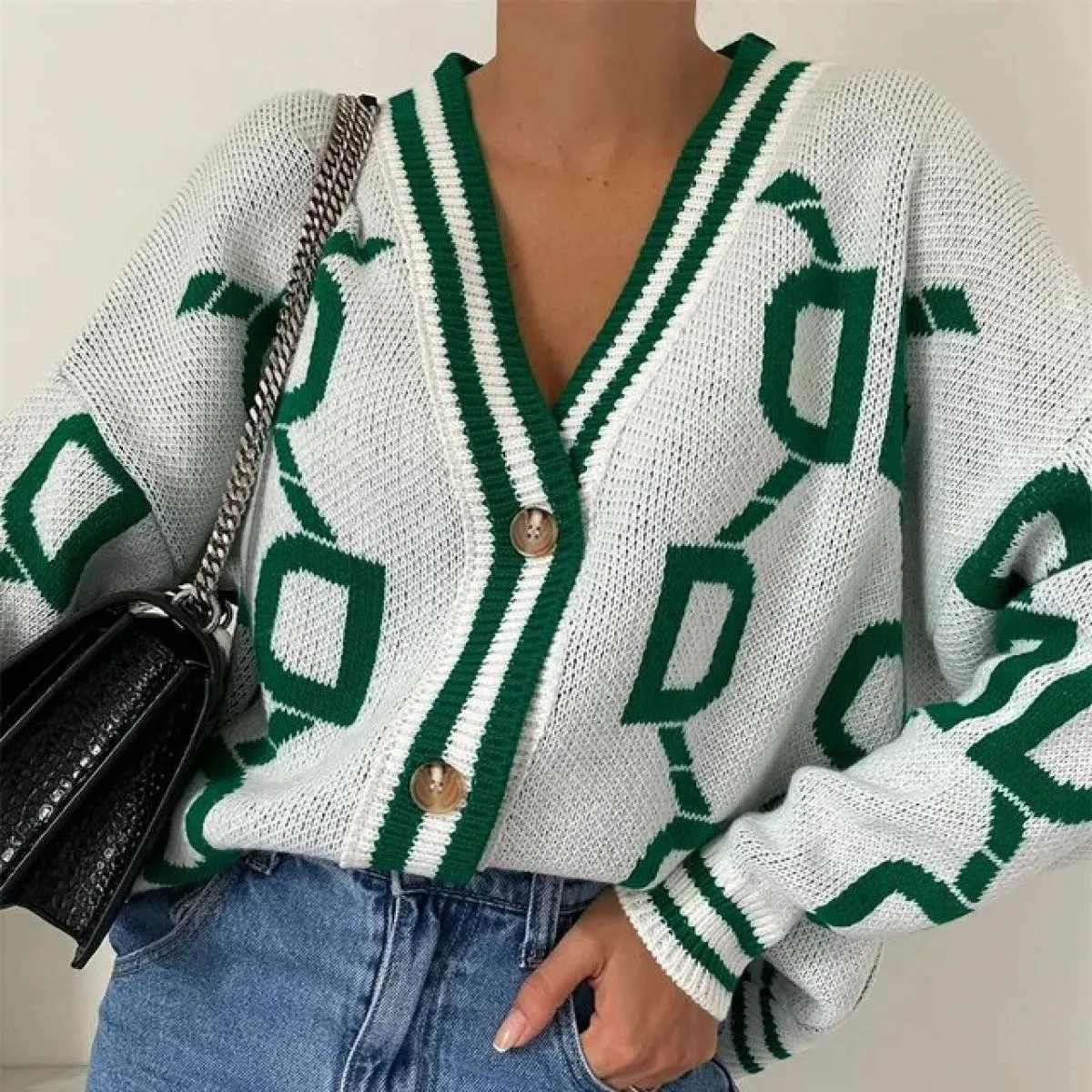Autunno Inverno Nuove donne Cardigan lavorato a maglia Cappotto maglione allentato Cardigan Abbigliamento donna