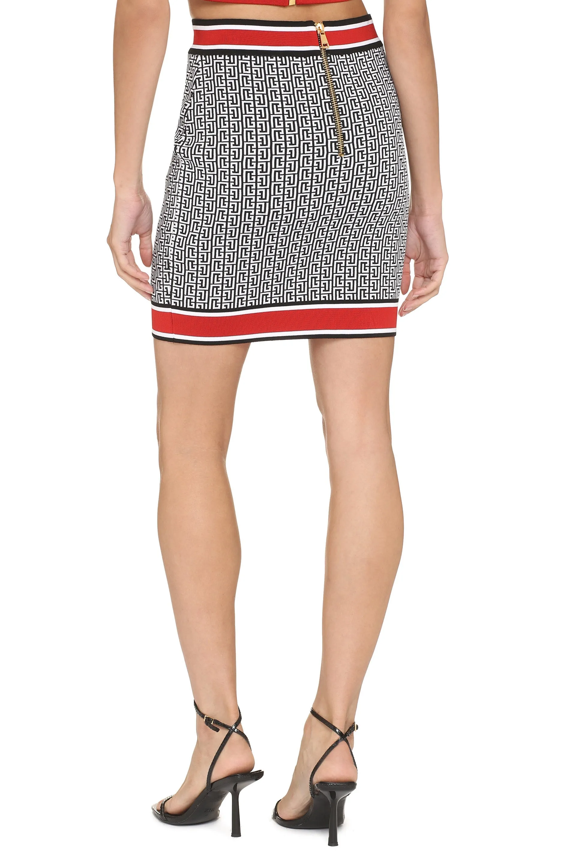 Balmain Gonna in maglia jacquard
