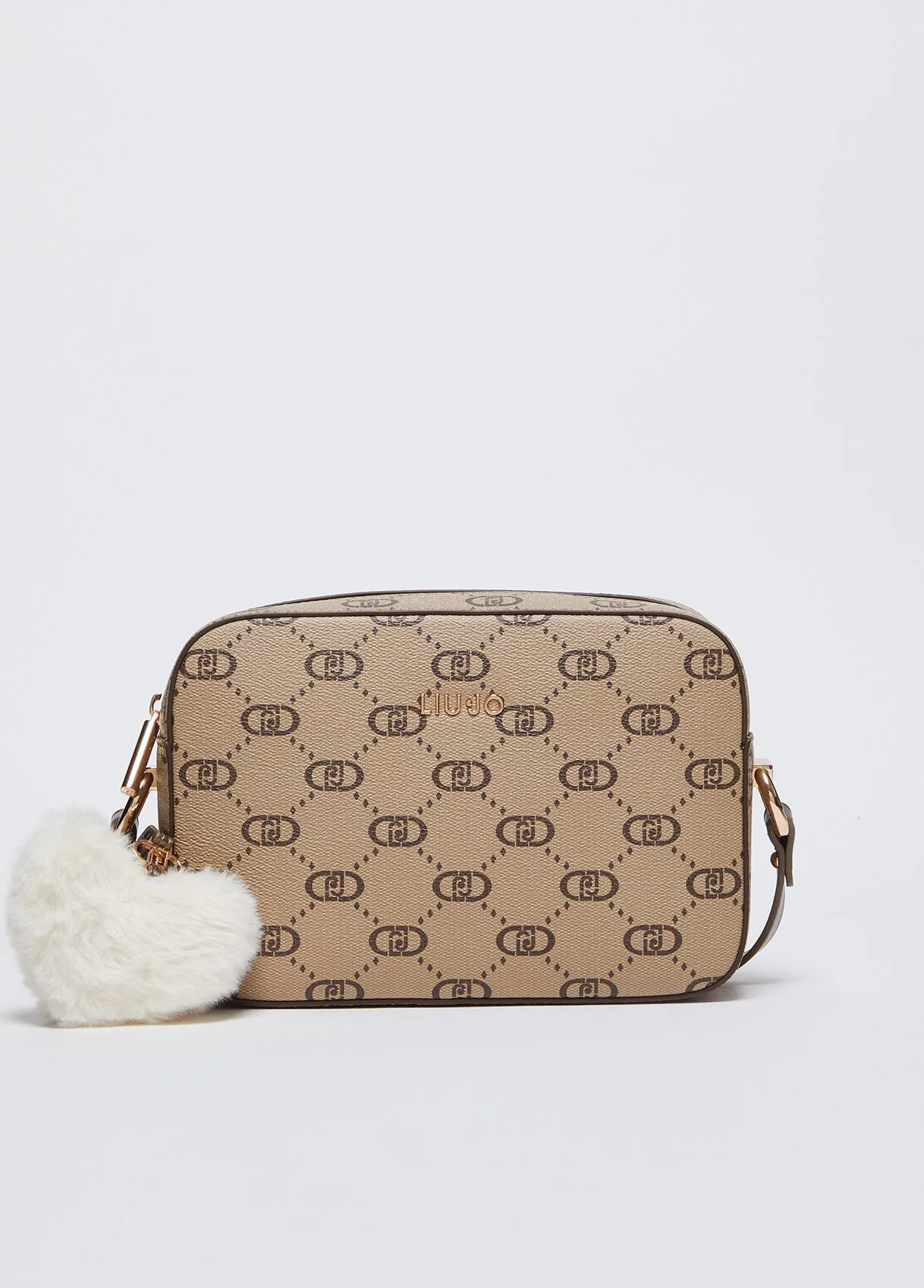 Borsa a tracolla con logo e charm