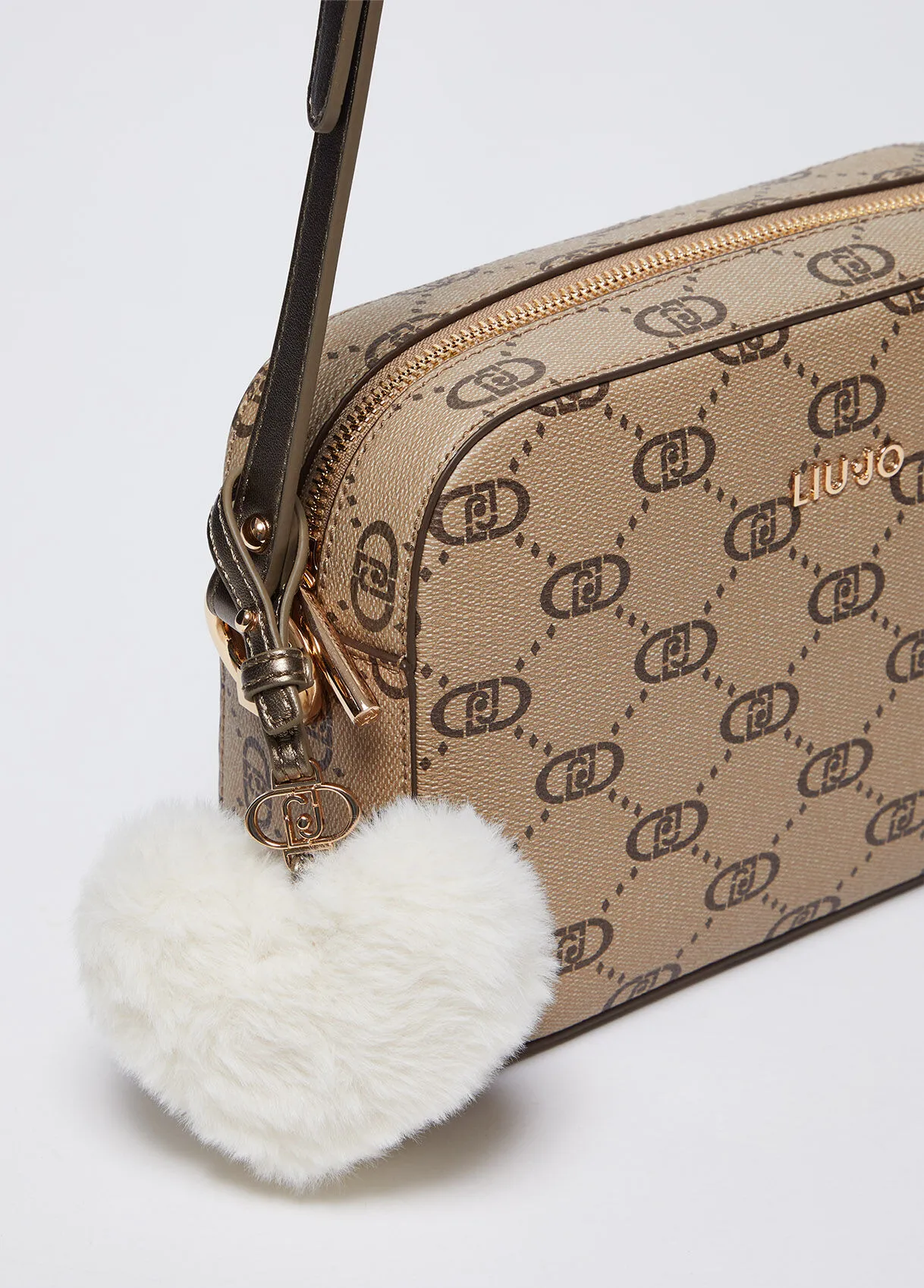 Borsa a tracolla con logo e charm