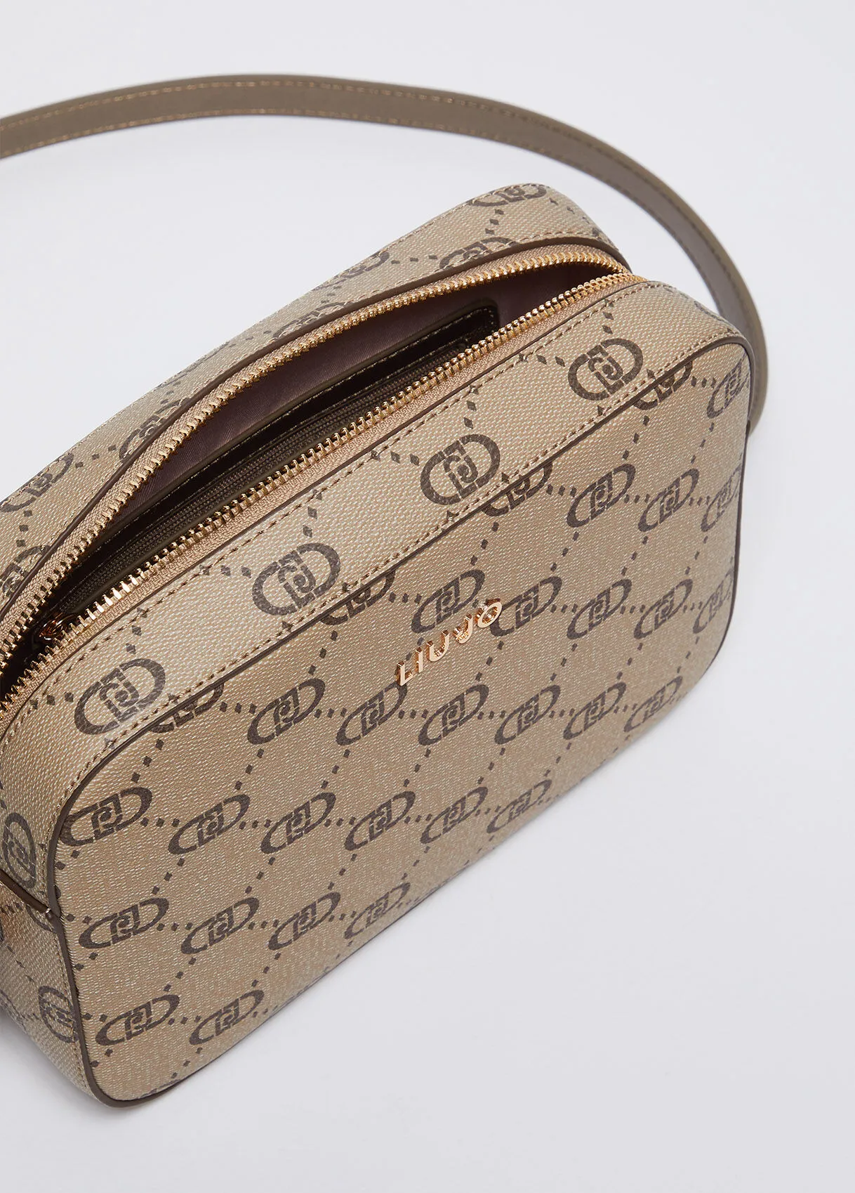Borsa a tracolla con logo e charm