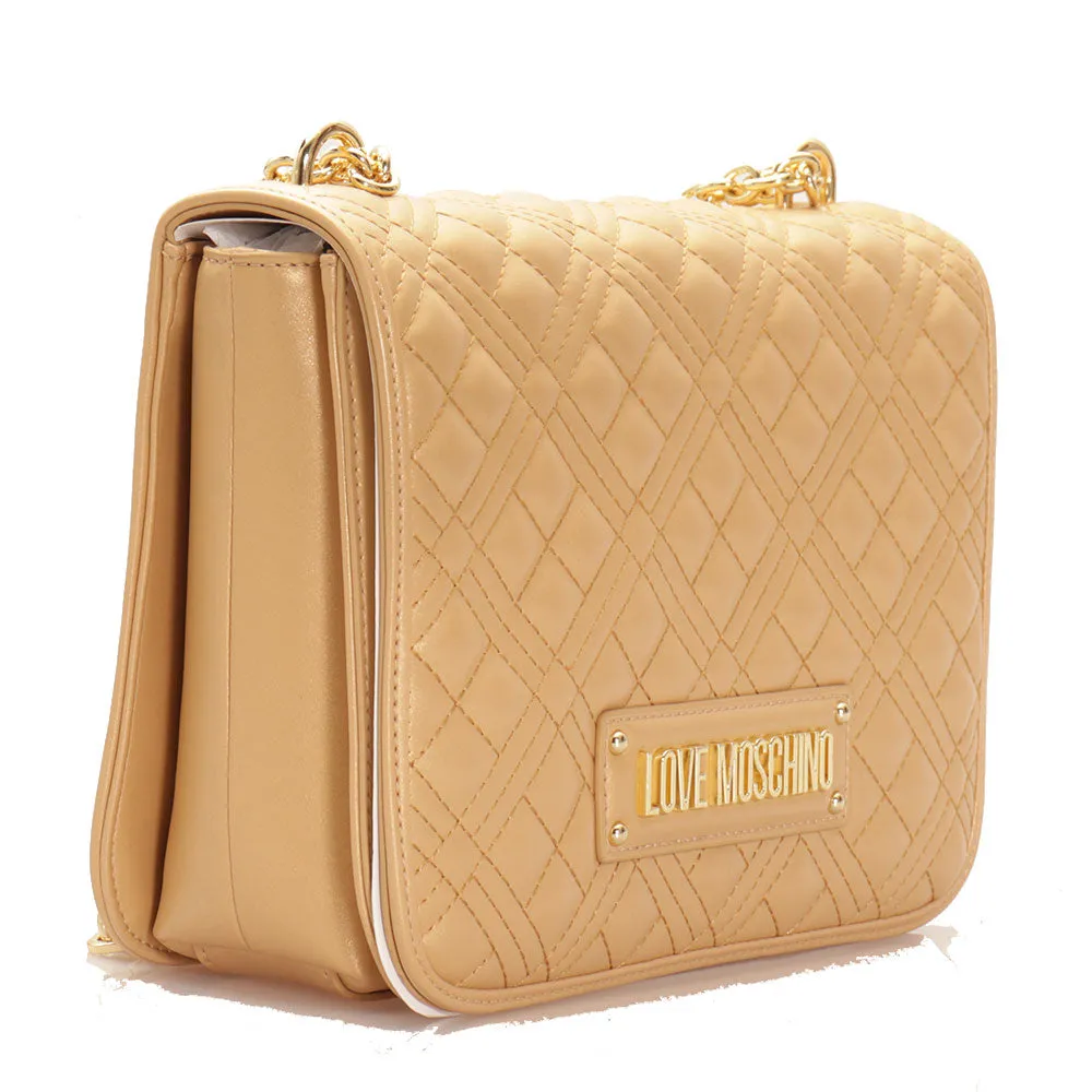 Borsa Donna a Spalla e Tracolla LOVE MOSCHINO linea Quilted Oro Laminato