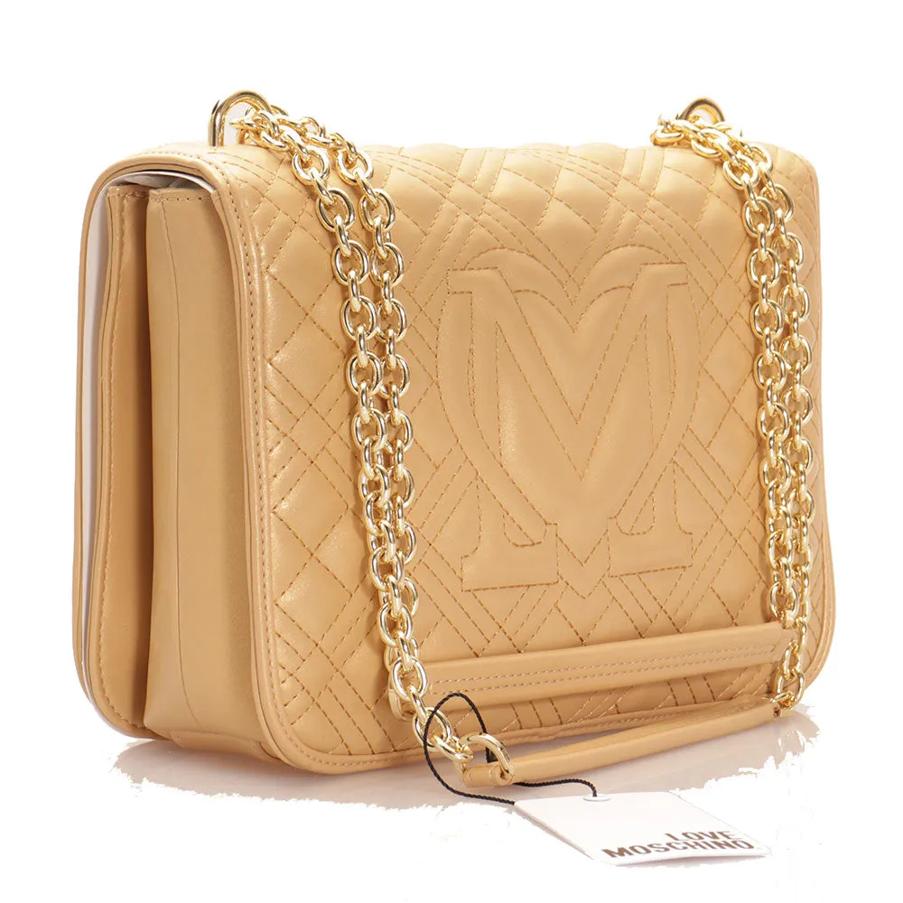 Borsa Donna a Spalla e Tracolla LOVE MOSCHINO linea Quilted Oro Laminato