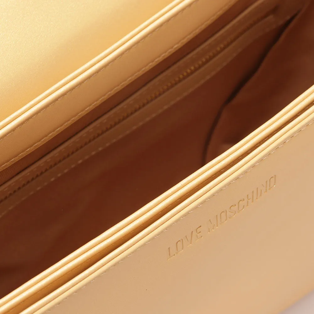 Borsa Donna a Spalla e Tracolla LOVE MOSCHINO linea Quilted Oro Laminato