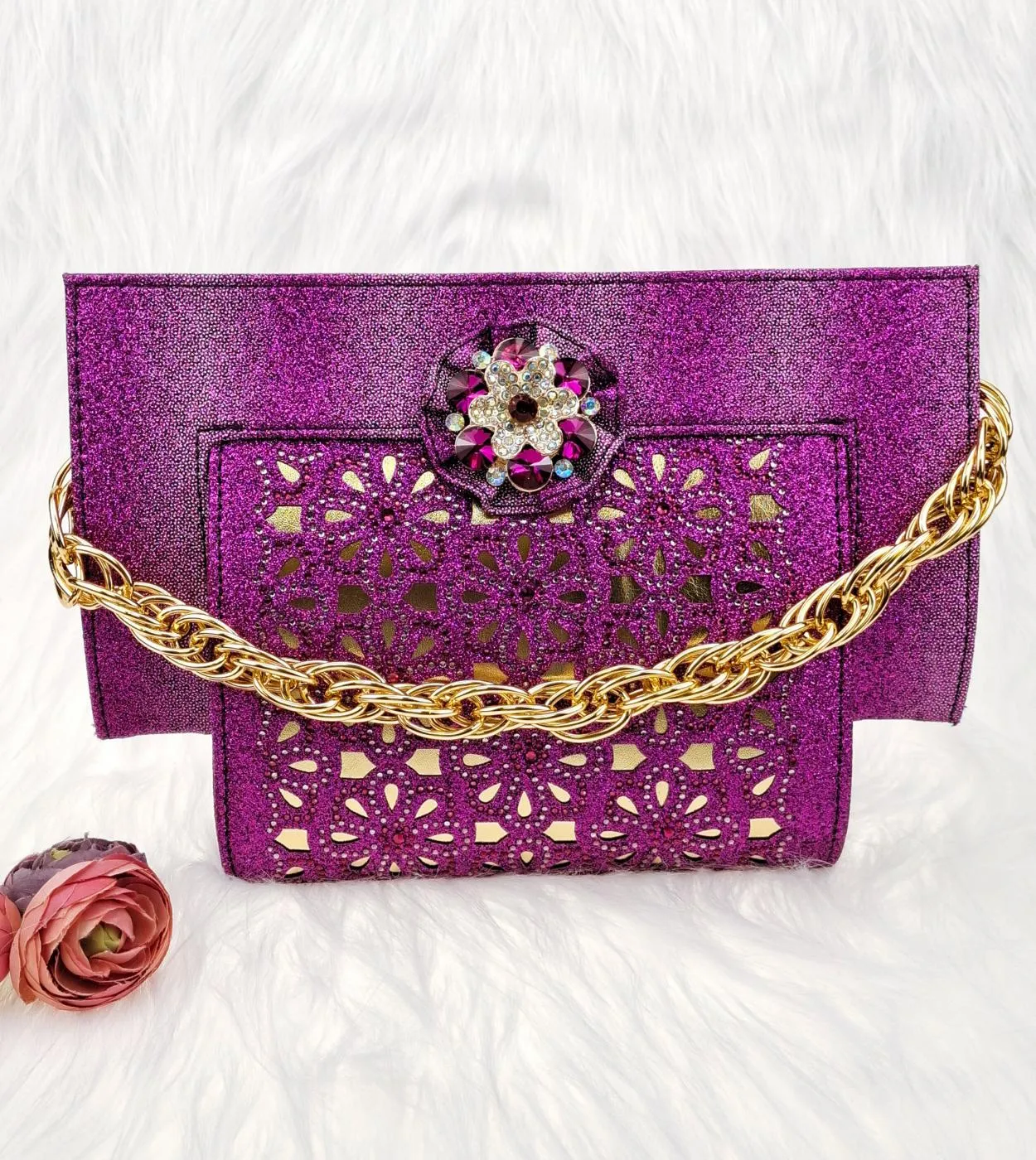 Borsa Set Scarpe Décolleté Colore Moda africana Design Tacco Comode scarpe da donna Borsa