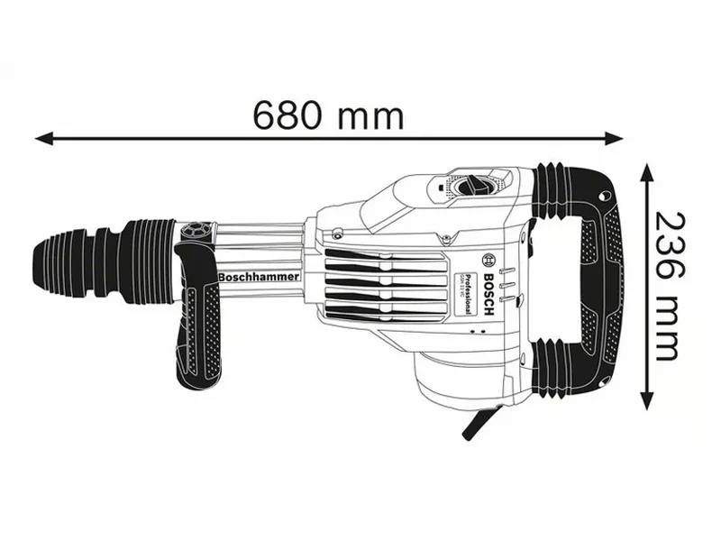 Bosch Martello demolitore GSH 11 VC Professional con attacco SDS Max, 23J
