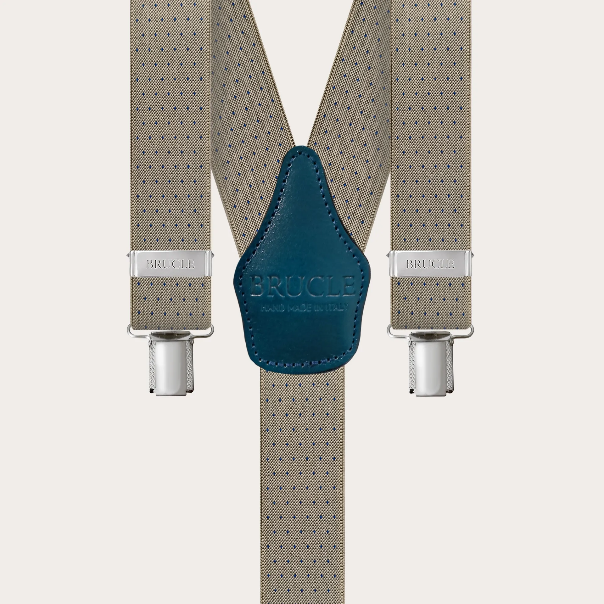 Bretelle unisex a Y beige con pattern puntaspillo