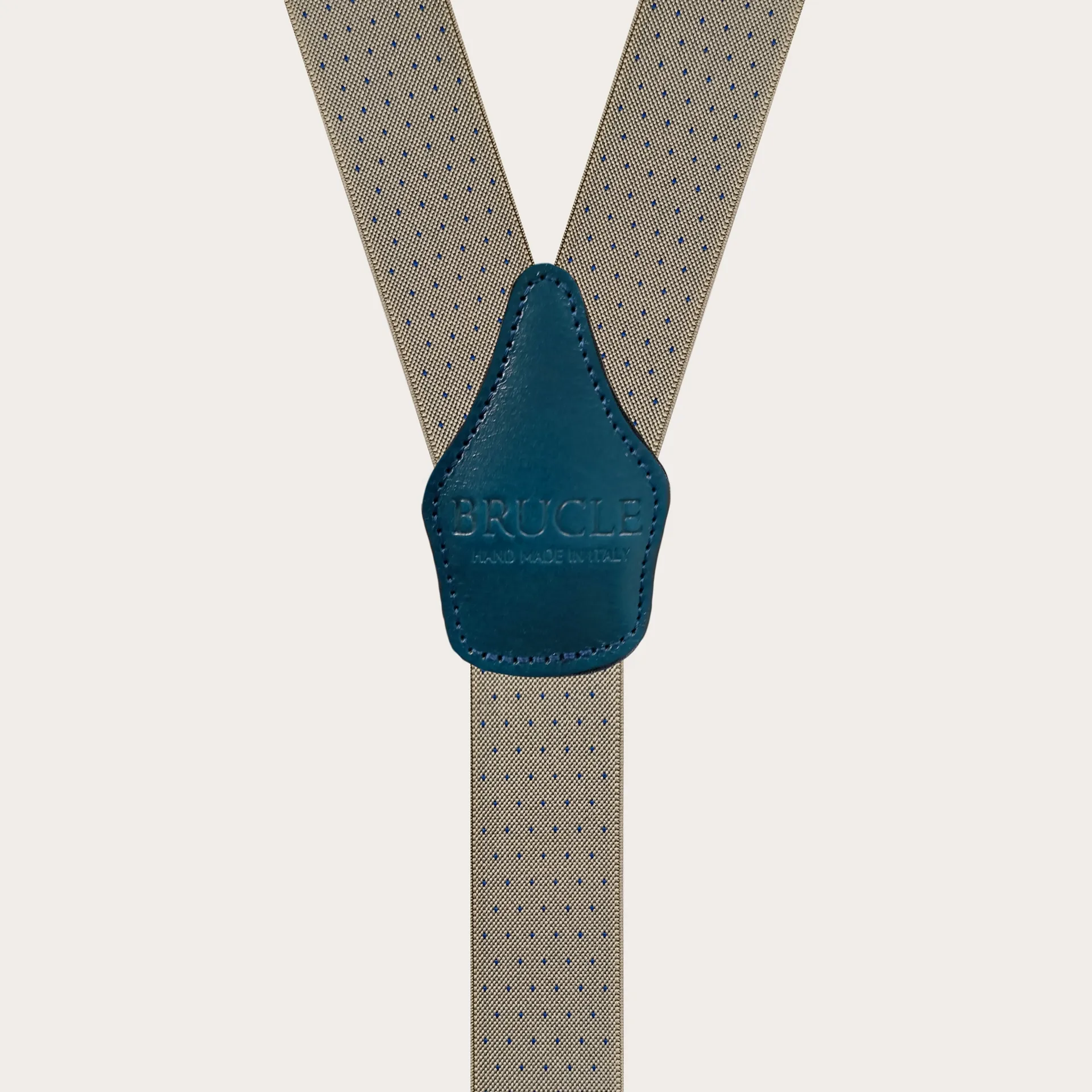 Bretelle unisex a Y beige con pattern puntaspillo