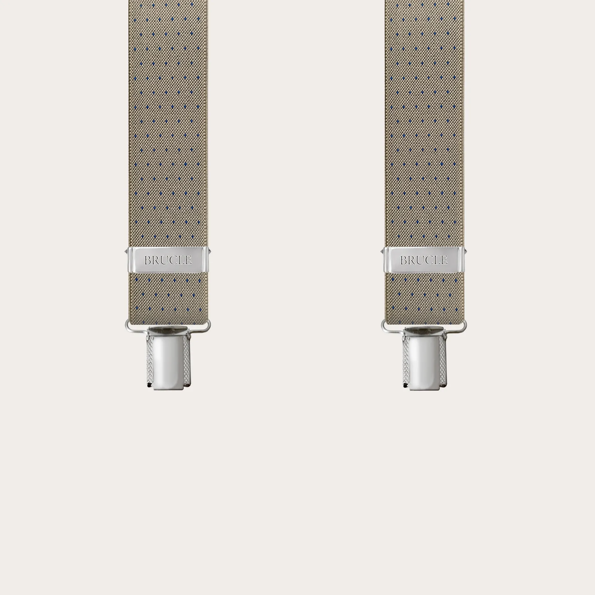 Bretelle unisex a Y beige con pattern puntaspillo