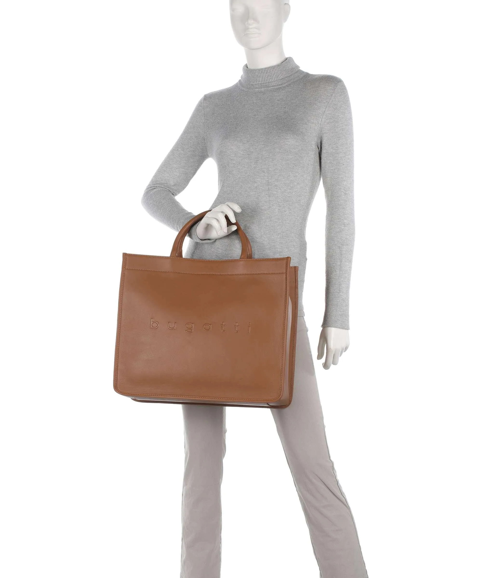  Bugatti Daphne Borsa a mano 14″ pelle a grana fine cognac  