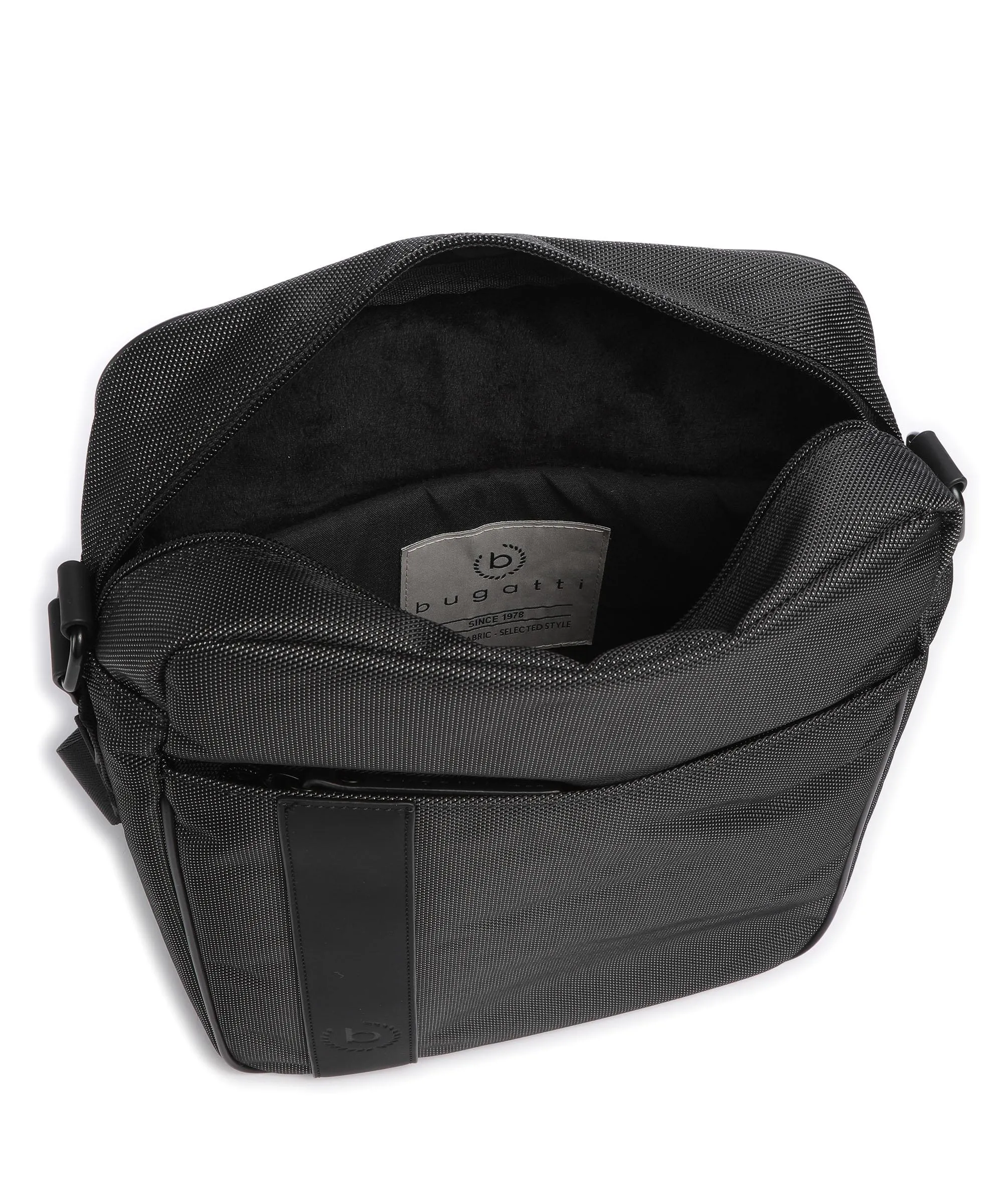  Bugatti Domani Borsa a tracolla 13″ poliestere grigio scuro  