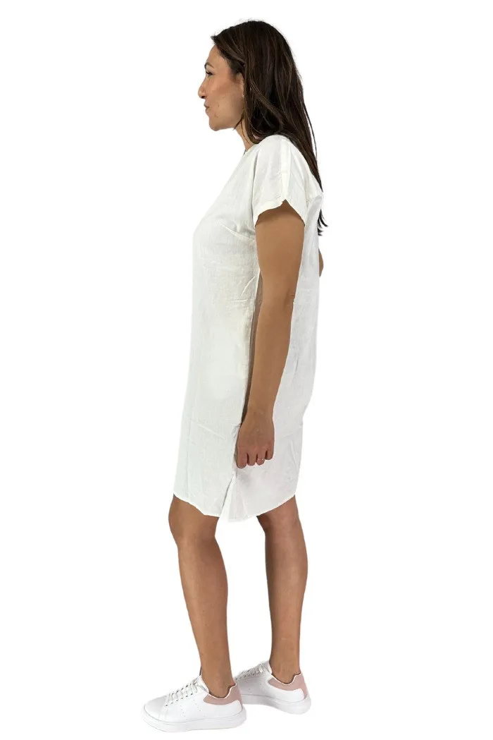 B.Young abito midi in lino e viscosa byfalakka v neck dre 20811336