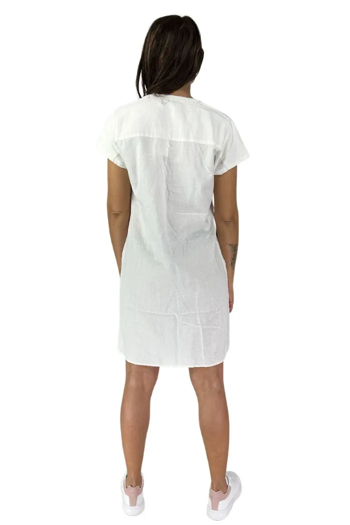 B.Young abito midi in lino e viscosa byfalakka v neck dre 20811336