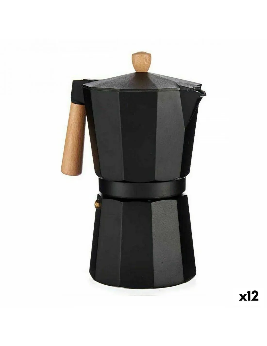 Cafettiera Italiana Legno Alluminio 650 ml (12 Unità)