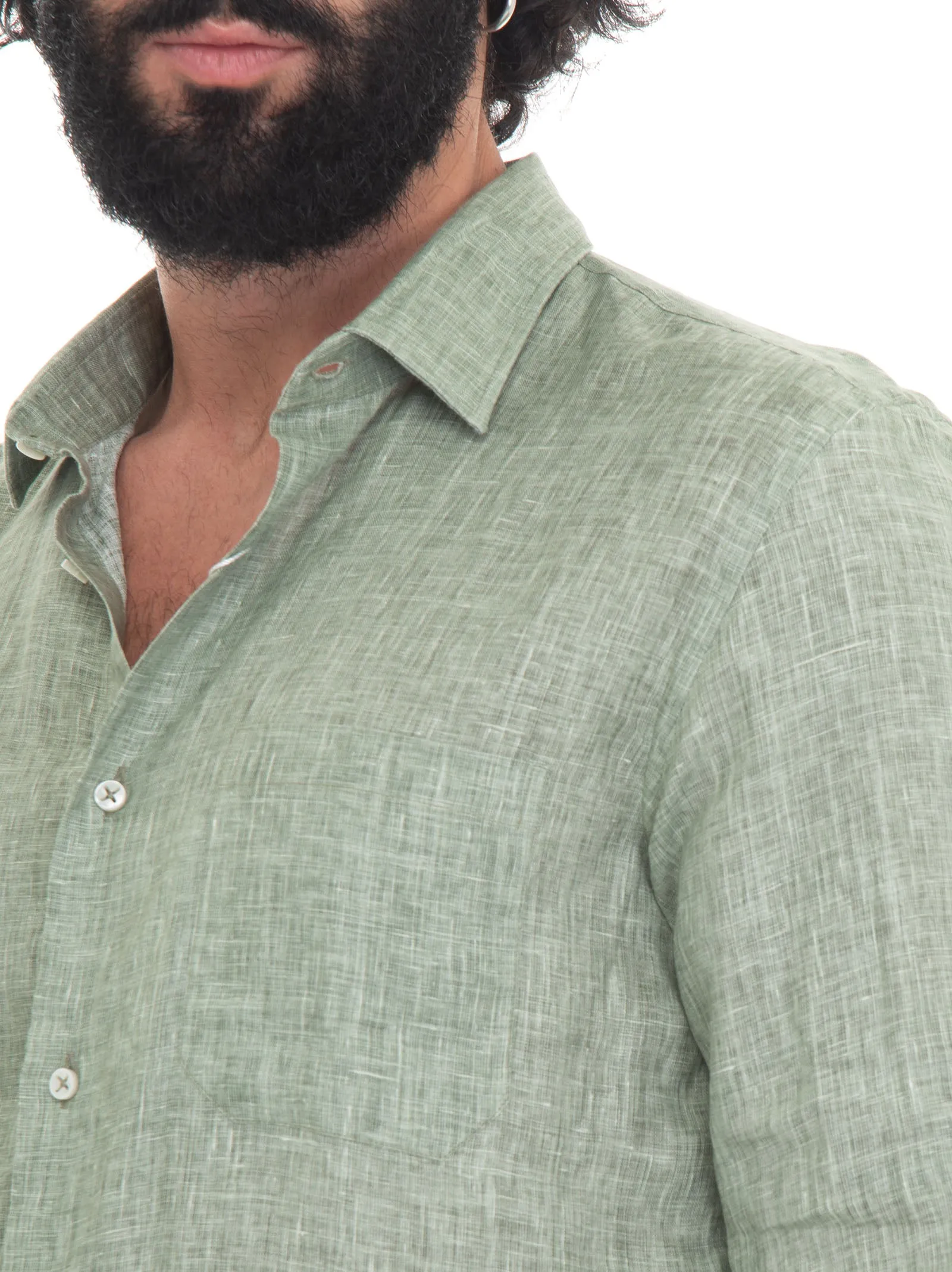 Camicia casual Verde Vincenzo De Lauziers Uomo