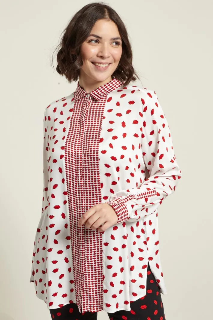 Camicia in raso stampato