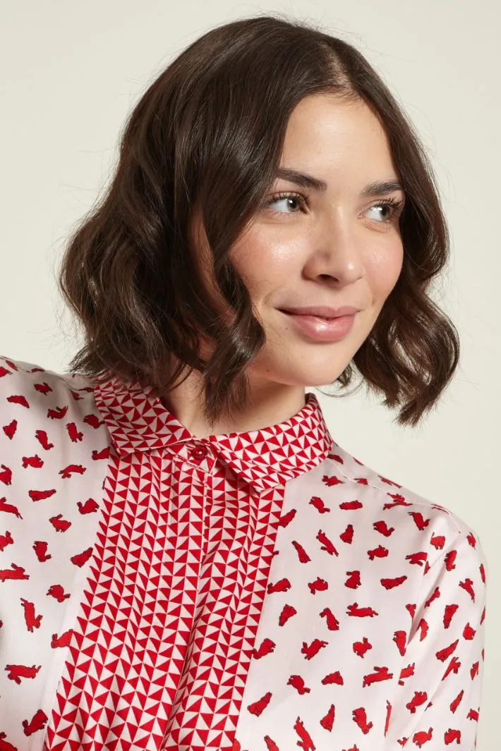 Camicia in raso stampato